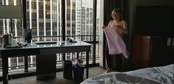  Mature hottie naked in hotel window
